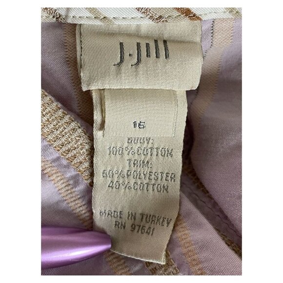 J. Jill Lilac Striped A-Line Pleated Skirt Mid-Length Boho Women's PLUS Sz 16 - Picture 2 of 8
